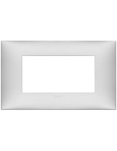 VIMAR 09674.21 Декоративна рамка 4M за 4M конзола, технополимер, Сребърен мат, NEVE UP - Цена | LEDs4economy