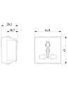 VIMAR 09257 2P+E13A SICURY multistandard outlet white Мултистандартен контакт 2M  NEVE UP - 2