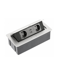 GTV AE-PBSUC2GS-53 SOFT контакт за вграждане 2х Schuko, 2x USB с кабел 1,5 м, сребрист - Цена | LEDs4economy