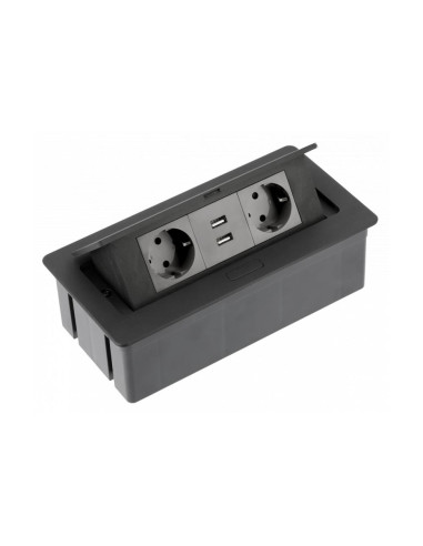 GTV AE-PBSUC2GS-20N SOFT контакт за вграждане 2х Schuko, 2x USB 