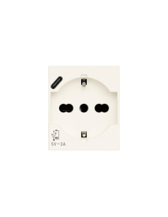 VIMAR 30210.USBB Контакт SICURY Linea, 2P+E 16A+USB-C, унив. стандарт, с детска защита, 2M, White, - Цена | LEDs4economy 2