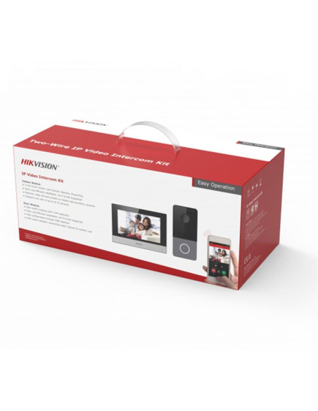 Видео-домофон комплект с DS-KH6320-WTE1 дисплей и DS-KV6113-WPE1 входен панел, IP система, Hikvision