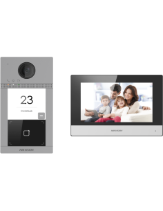 Hikvision Видео-домофон комплект с DS-KH6320-WTE1 дисплей и DS-KV8113-WME1 входен панел, IP система, - DS-KIS604-S - Цена | LEDs