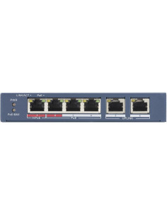 Hikvision Мрежов комутатор, 4x 10/100 Mbps PoE + 2x 10/100 Mbps uplink порта, 60W, - DS-3E0106HP-E - Цена | LEDs4economy
