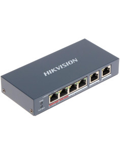Hikvision Мрежов комутатор, 4x 10/100 Mbps PoE + 2x 10/100 Mbps uplink порта, 60W, - DS-3E0106HP-E - Цена | LEDs4economy 2