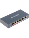 Hikvision Мрежов комутатор, 4x 10/100 Mbps PoE + 2x 10/100 Mbps uplink порта, 60W,  - DS-3E0106HP-E - 2