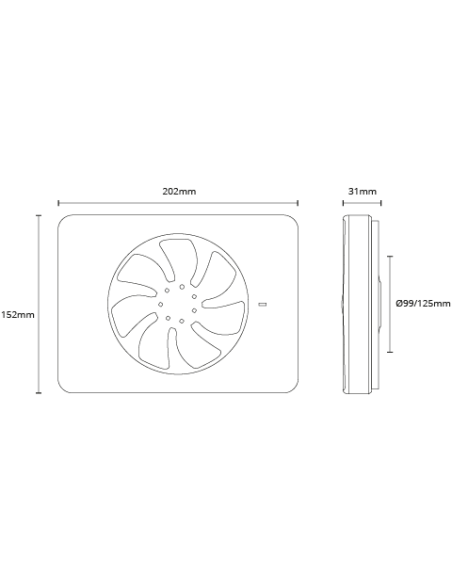 Вентилатор Intellivent ф100-120мм, цвят Бял, 134м3/ч, 5.5W, 21dB Fresh