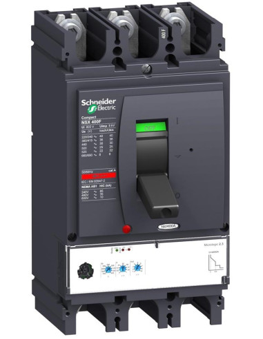 Автомат NSX400N 3P 250А електронна защита Micrologic 2.3 50kA регулируем (In x 0.4…1) SE /до изчерпване/