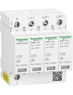 SE Катоден отводител тип 1+2 Acti 9 iPRD1 12.5kA 350V 3P+N с индикация - A9L16482 - Цена | LEDs4economy