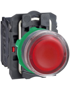 SE Бутон сглобен червен 1NO-1NC светещ 230...240Vac Ø22mm XB5 - XB5AW34M5 - Цена | LEDs4economy