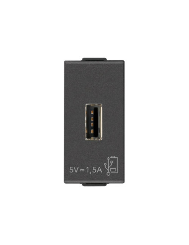 09292.CM USB захранване тип A 5V 1,5A 1M Карбон мат VIMAR NEVE UP