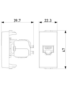 VIMAR 09339.16 RJ45 Интернет розетка кат.6A Netsafe FTP, Бял, 1M NEVE UP - Цена | LEDs4economy 2