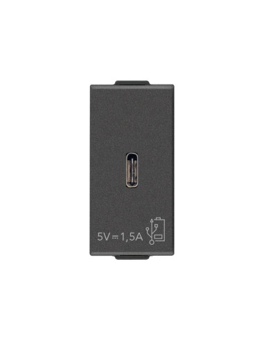 09292.C.CM USB захранване тип C 5V 1,5A 1M Карбон мат VIMAR NEVE UP