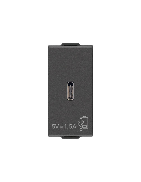 09292.C.CM USB захранване тип C 5V 1,5A 1M Карбон мат VIMAR NEVE UP