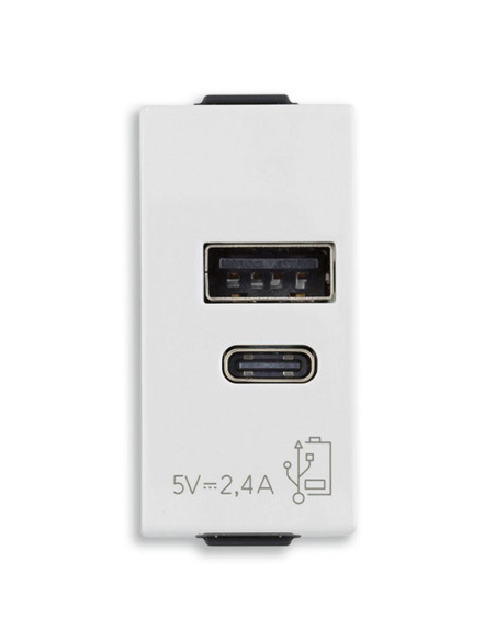 09292.AC A+C-USB захранване 5V 2,4A 1M бяло VIMAR NEVE UP