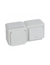 Legrand 782392 Двуполюсен ключ + контакт Schuko16 А IP44, сив, Forix,  - 782392 - 2
