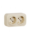 Legrand Окабелен контакт Forix, Schuko 2x2P+Е, ОМ, IP21, крем,  - 782443 - 2
