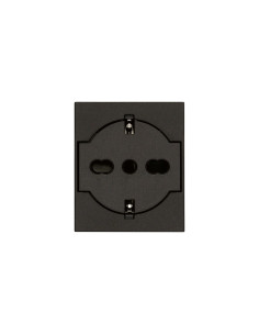 VIMAR 30211.G Плосък контакт SICURY Linea, 2P+E P40, унив. стандарт, с детска защита, 2М, Black, - Цена | LEDs4economy 2