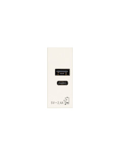 VIMAR 30292.ACB USB Контакт Linea, A+C 12W 2,4A 5V 1M, White, - Цена | LEDs4economy