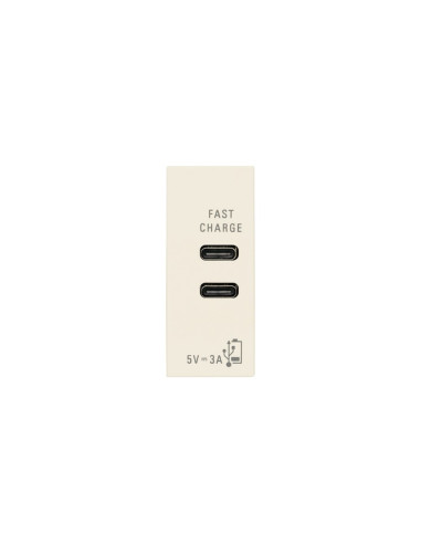 30292.CCC USB Контакт Linea, C+C 15W 3A 5V 1M, Canvas, Vimar