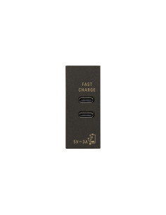 VIMAR 30292.CCG USB Контакт Linea, C+C 15W 3A 5V 1M, Black, - Цена | LEDs4economy
