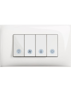 BTICINO RW4001B4 Ключ за баня с индикация за четири независими вериги Бял Classia - RW4001B4 - Цена | LEDs4economy