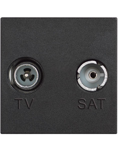 BTICINO RG4217M2D Коаксиална TV розетка мъжки и женски и SAT конектор тип „F“ 2M Черен Classia - RG4217M2D - Цена | LEDs4economy