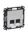 Legrand 753354  Компютърна розетка 2xRJ45 Cat.5e FTP без рамка Valena life алуминий - 753354 - 2