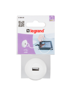 Legrand 050680 USB Адаптор за директно зареждане 5V - 1.5 A, Бял - 050680. - Цена | LEDs4economy 2
