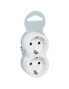 Legrand 050655 Разклонител за контакт 2x2P+E, немски стандарт, Бял/Сив - 050655 - Цена | LEDs4economy