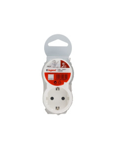Legrand 050655 Разклонител за контакт 2x2P+E, немски стандарт, Бял/Сив - 050655 - Цена | LEDs4economy 2