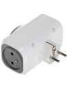 Legrand 050665 Разклонител щепсел, 2P+E, немски стандарт, с лесно изваждане, двоен, Бял/Сив,  - 050665