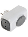 Legrand 050665 Разклонител щепсел, 2P+E, немски стандарт, с лесно изваждане, двоен, Бял/Сив,  - 050665 - 2