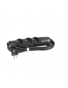 Legrand 694602 Разклонител 3х2P+E с кабел 3 метра, немски стандарт, Черен - 694602 - Цена | LEDs4economy