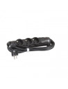 Legrand 694602  Разклонител 3х2P+E с кабел 3 метра, немски стандарт, Черен - 694602