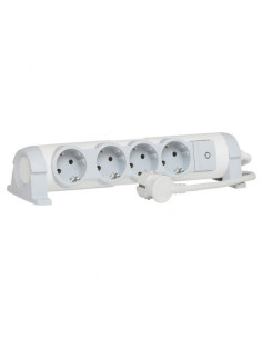 Legrand 694626 Разклонител 4х 2P+ E, с кабел 1,5 метра, Бял - Спрян - до изчерпване - 694626 - Цена | LEDs4economy