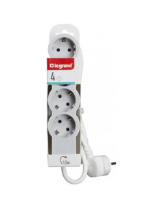 Legrand 695006 Разклонител 4х2Р+Е, с кабел 1.50 метра Бял - 695006 - Цена | LEDs4economy 2