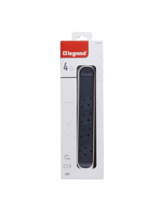 Legrand 694525 Разклонител PRE, шуко, 4X2P+E,с индикация за мощността и защита,1,5м. кабел,бяло/сиво - 694525 - Цена | LEDs4econ 2
