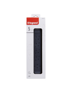 Legrand 694532 Разклонител PRE, шуко, 5X2P+E, въртящ се, 1,5м. кабел, черно/сиво - 694532 - Цена | LEDs4economy 2