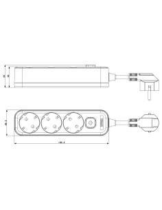 VIMAR 00493.X.B Multi-outlet 3Schuko+switch 5m white - Цена | LEDs4economy 2