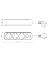 VIMAR 00493.X.B Multi-outlet 3Schuko+switch 5m white  - 2
