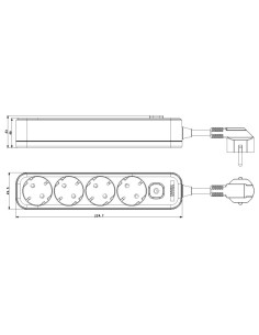VIMAR 00494.X.B Multi-outlet 4Schuko+switch 5m white - Цена | LEDs4economy 2