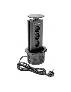 GTV AE-BPW3GS-20 Pull-out контакт за вгражд., 3х Schuko, кабел 1,5 м, черен - Цена | LEDs4economy 2