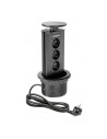GTV AE-BPW3GS-20 Pull-out контакт за вгражд., 3х Schuko, кабел 1,5 м, черен  - 2