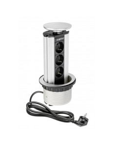 GTV AE-BPW3GS-80 Pull-out контакт за вгражд., 3х Schuko, кабел 1,5 м, сребрист - Цена | LEDs4economy