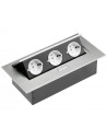 GTV AE-PB03GS-53 Pop-up контакт за вгражд., 3x Schuko, без кабел, сребрист  - 2