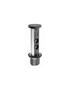 GTV AE-BPW2SCAM-20 CAMINO Pull-out контакт за вгражд., 2x Schuko, USB A+C, 10W, кабел 1,5 м, черен - Цена | LEDs4economy