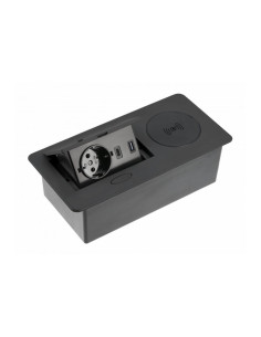 GTV AE-PB1SAVAP-20 AVARO PLUS Pop-up контакт за вгражд., 1x Schuko, USB, кабел 1,5 м, черен - Цена | LEDs4economy 2