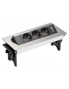 GTV AE-PBC3GS-51BK Pop-up контакт за вгражд., 3х Schuko, без корпус, сребрист - Цена | LEDs4economy
