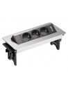 GTV AE-PBC3GS-51BK Pop-up контакт за вгражд., 3х Schuko, без корпус, сребрист 